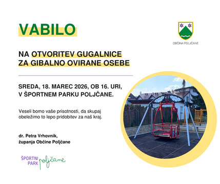 Vabilo na otvoritev gugalnice